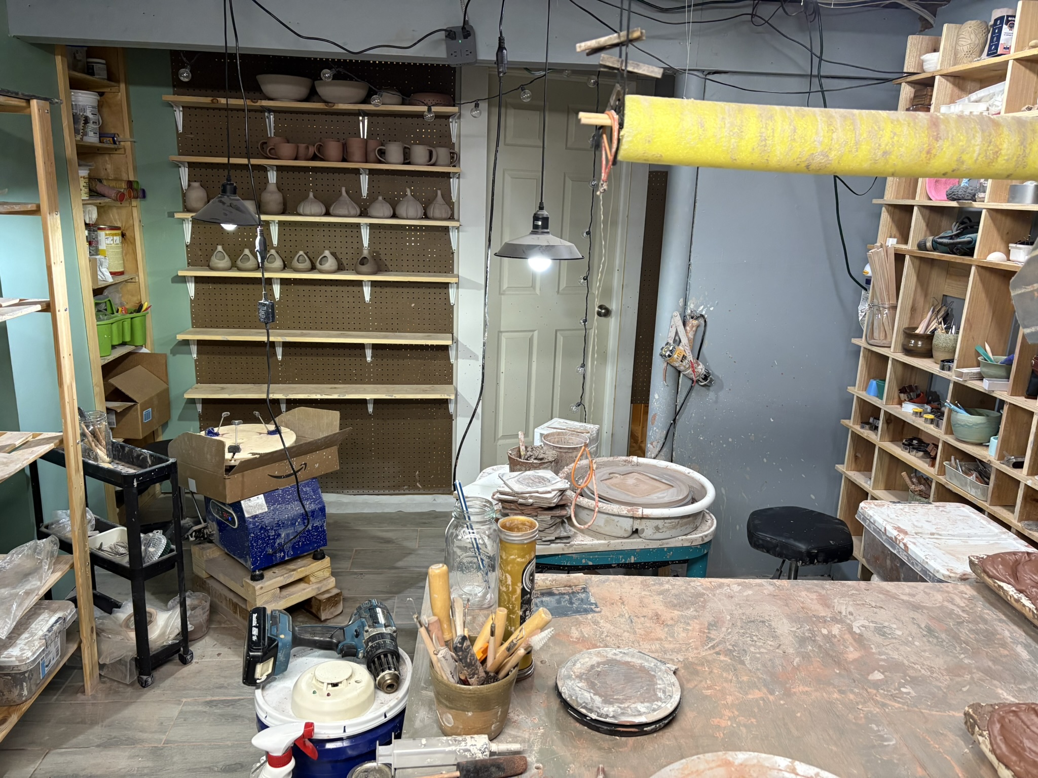 Merete's working pottery studio